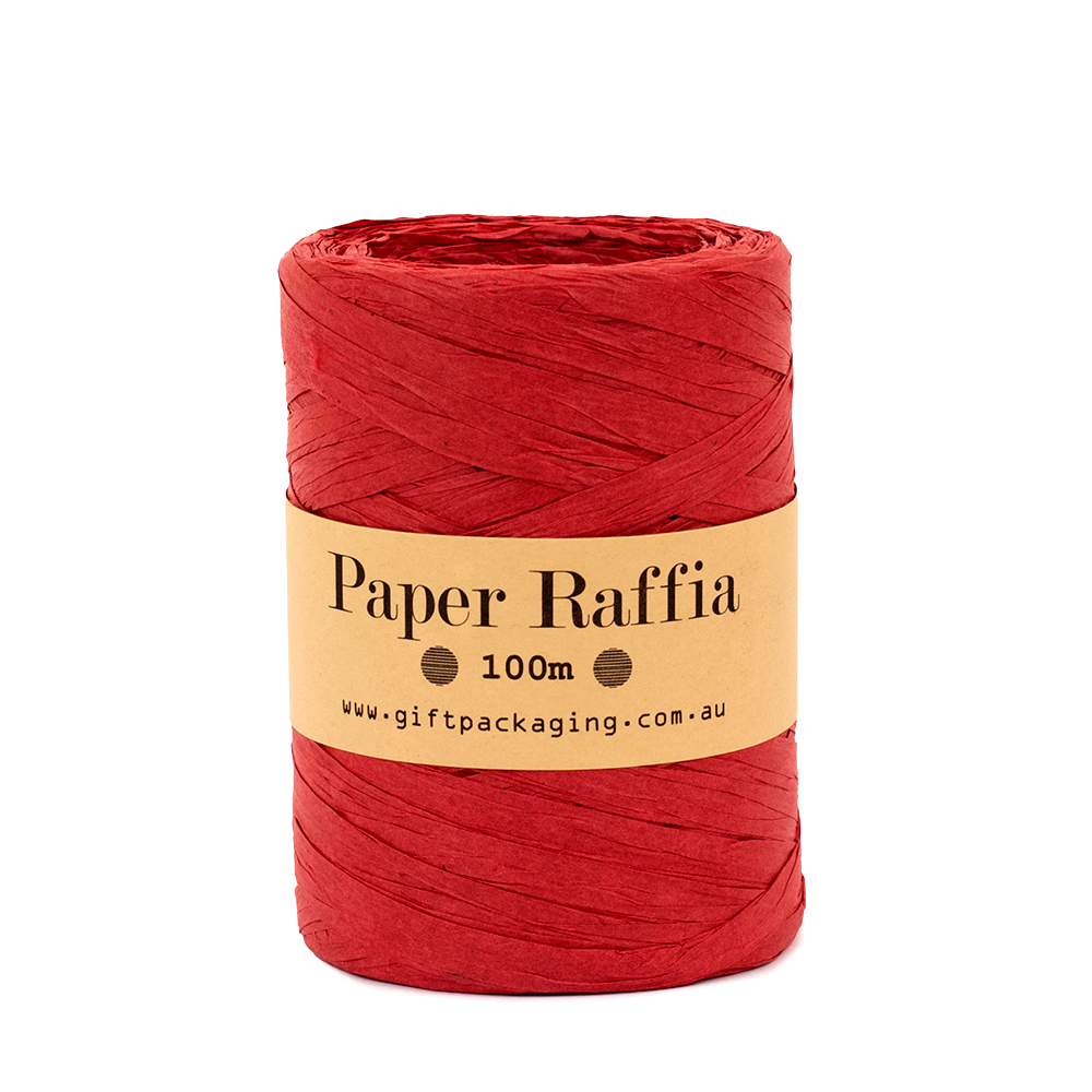 Paper Raffia - 5mm x 100metres - Red