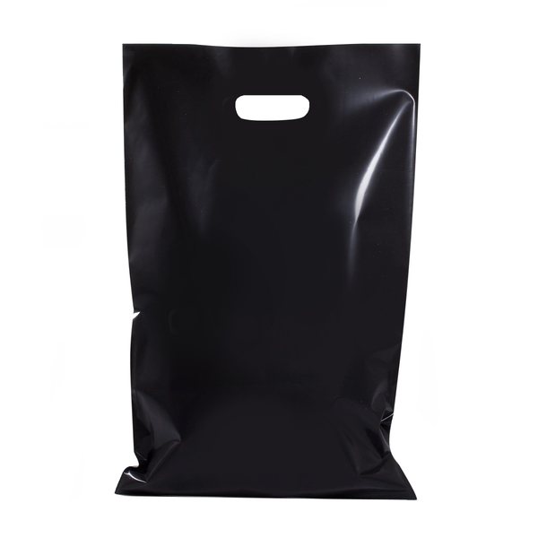100 x STRONG THICK PLASTIC CARRY BAGS DIE CUT HANDLES SMALL MEDIUM LARGE - Picture 32 of 52