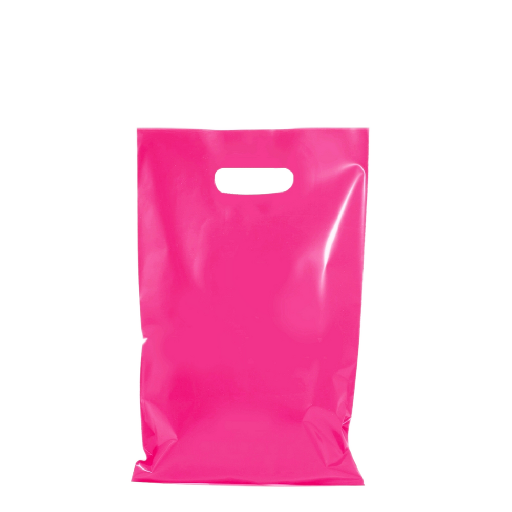 100 x STRONG THICK PLASTIC CARRY BAGS DIE CUT HANDLES SMALL MEDIUM LARGE - Picture 44 of 52