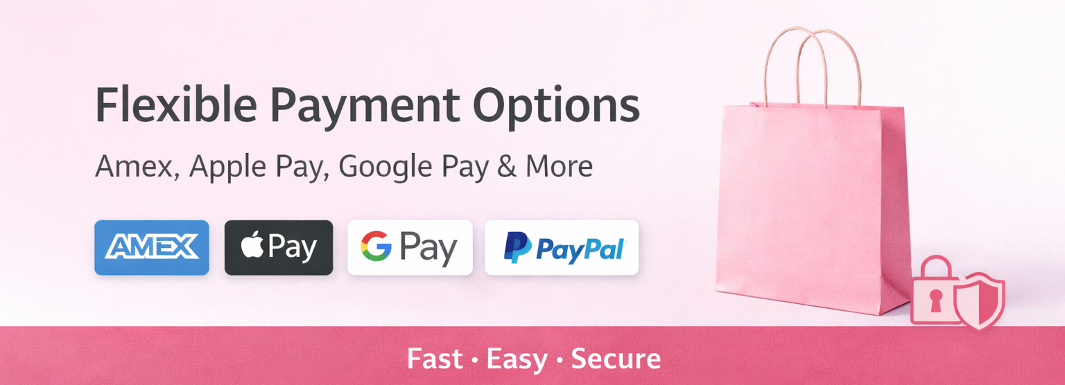 Flexible payment options at Gift Packaging including Amex Apple Pay Google Pay and PayPal