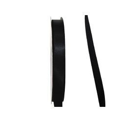 Satin Ribbon - Woven Edge -10mm x 30m - Black