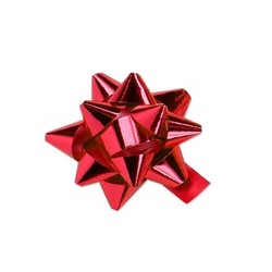 Mini Star Bows - 5cm - Metallic Red