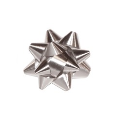 Mini Star Bows - 5cm - Metallic Silver