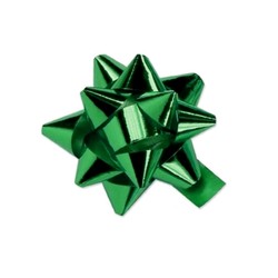 Star Bows - 6.5cm - Metallic Emerald Green