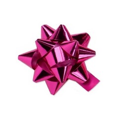 Star Bows - 6.5cm - Metallic Hot Pink