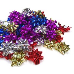 Star Bows - 6.5cm - Metallic Assorted Colours