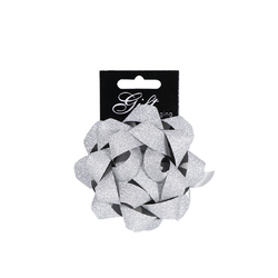 Glitter Sparkle Star Bow - Silver
