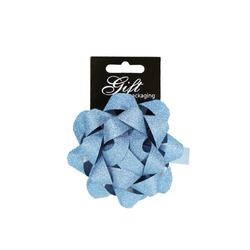 Glitter Sparkle Star Bow - Light Blue