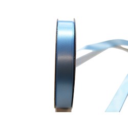 Satin Ribbon - Woven Edge -15mm x 30m - Light Blue