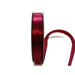 Satin Ribbon - Woven Edge -15mm x 30m - Burgundy