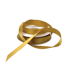 Satin Ribbon - Woven Edge - 15mm x 30m - Old Gold