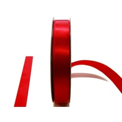 Satin Ribbon - Woven Edge -15mm x 30m - Red