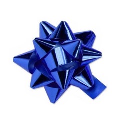 Star Gift Bows - 9cm - Metallic Royal Blue