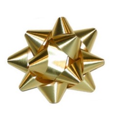 Star Gift Bows - 9cm - Metallic Gold