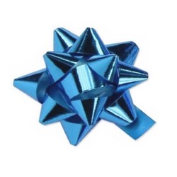 Star Gift Bows - 9cm - Metallic Light Blue