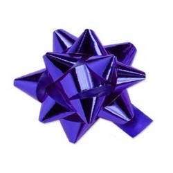 Star Gift Bows - 9cm - Metallic Violet Purple
