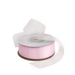 Sheer Organza Cut Edge Ribbon - 25mm x 50m - Light Pink