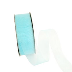 Sheer Organza Cut Edge - 25mm x 50m - Light Blue