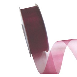 Sheer Organza Cut Edge Ribbon - 25mm x 50m - Burgundy
