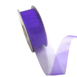 Sheer Organza Cut Edge Ribbon - 25mm x 50m - Violet