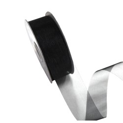 Sheer Organza Cut Edge Ribbon - 25mm x 50m - Black