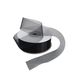 Sheer Organza Cut Edge Ribbon - 25mm x 50m - Black