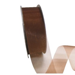 Sheer Organza Cut Edge Ribbon - 25mm x 50m - Copper