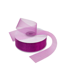 Sheer Organza Cut Edge Ribbon - 25mm x 50m - Purple