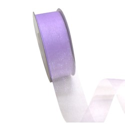 Sheer Organza Cut Edge Ribbon - 25mm x 50m - Lavender