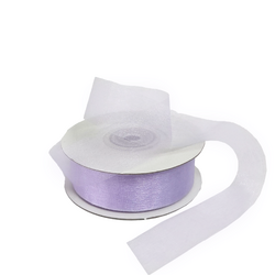 Sheer Organza Cut Edge Ribbon - 25mm x 50m - Lavender