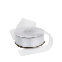 Sheer Organza Cut Edge Ribbon - 25mm x 50m - White