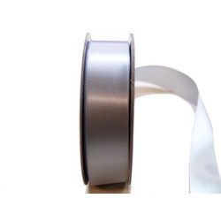 Satin Ribbon - Woven Edge -25mm x 30m - Silver