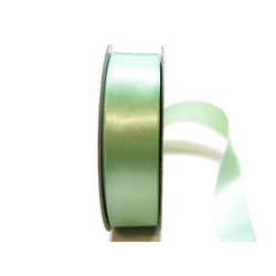 Satin Ribbon - Woven Edge - 25mm x 30m - Pastel Green