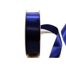 Satin Ribbon - Woven Edge - 25mm x 30m - Navy Blue