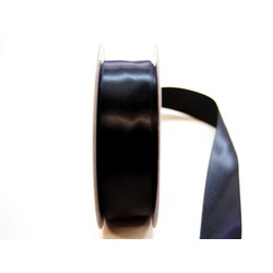 Satin Ribbon - Woven Edge - 25mm x 30m - Black