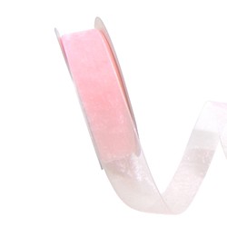 Sheer Organza Woven Edge - 25mm x 25m - Light Pink