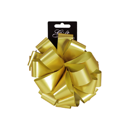 Large Pom Pom Bow - Matt Metallic Gold