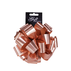 Large Pom Pom Bow - Matt Metallic Rose Gold
