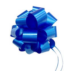 12 x Pull String Pom Pom Bow - Royal Blue