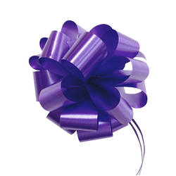 12 x Pull String Pom Pom Bows - Violet Gift Bow