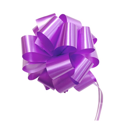 12 x Pull String Pom Pom Bows - Purple Gift Bow