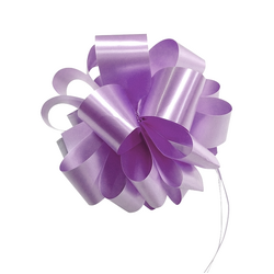12 x Pull String Pom Pom Bow - Lavender