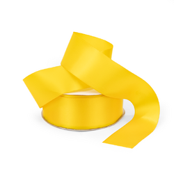 Satin Ribbon - Woven Edge - 38mm x 30m - Yellow