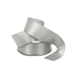 Satin Ribbon - Woven Edge - 38mm x 30m - Silver