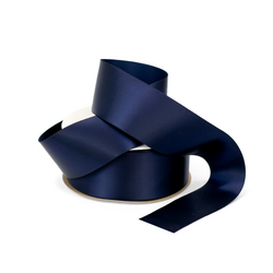 Satin Ribbon - Woven Edge - 38mm x 30m - Navy Blue