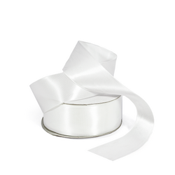 Satin Ribbon - Woven Edge - 38mm x 30m - White