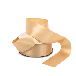 Satin Ribbon - Woven Edge - 38mm x 30m - Champagne