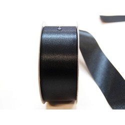 Water Repellent Satin Ribbon - 38mm x 45m - Black