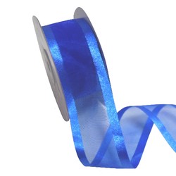 Sheer Organza Satin Edge Ribbon - 38mm x 25m - Royal Blue
