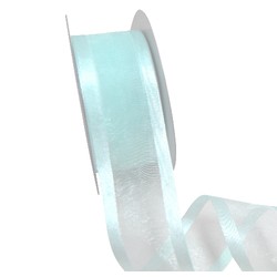 Sheer Organza Satin Edge Ribbon - 38mm x 25m - Light Blue